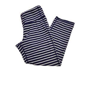 Athleta Women's Small Navy Blue Striped Athletic Cropped Leggings  2226